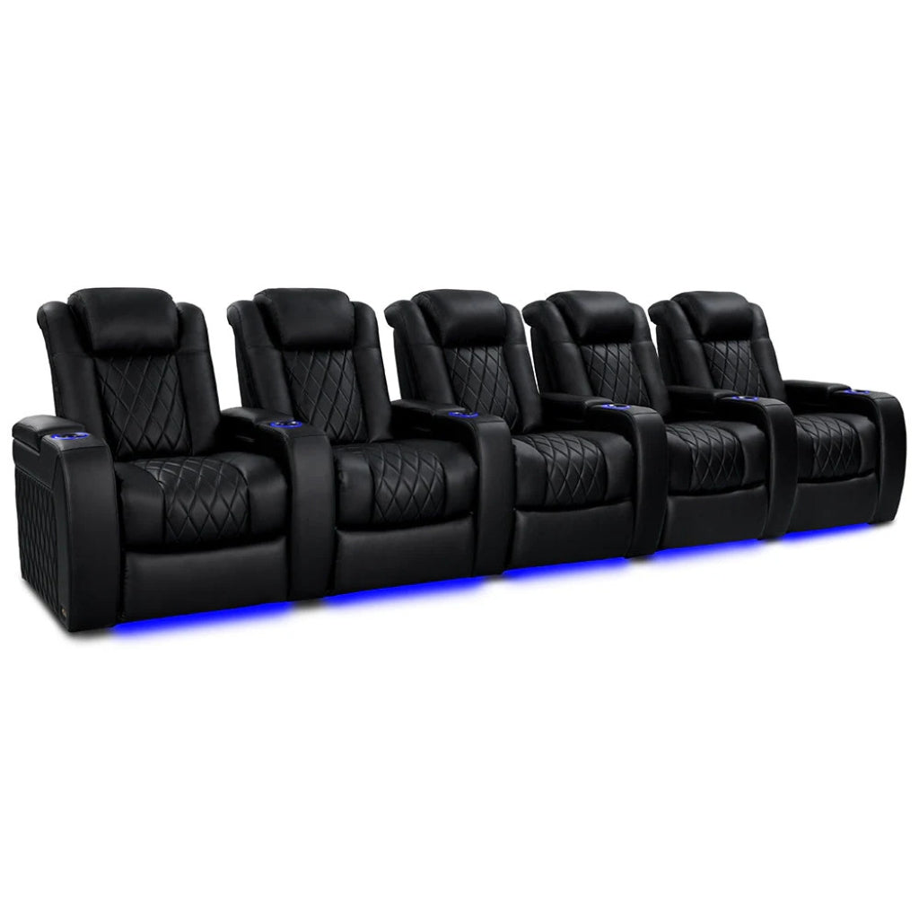 Valencia Tuscany Heat & Massage Home Theater Seating Row of 5 - Game Room Spot