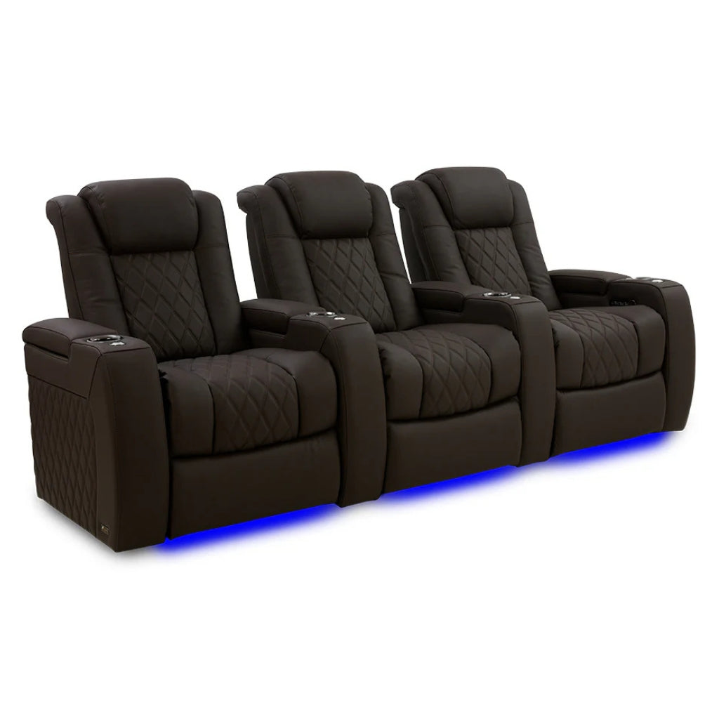 Valencia Tuscany Ultimate Edition Home Theater Seating Dark Roast Row of 3 - Game Room Spot