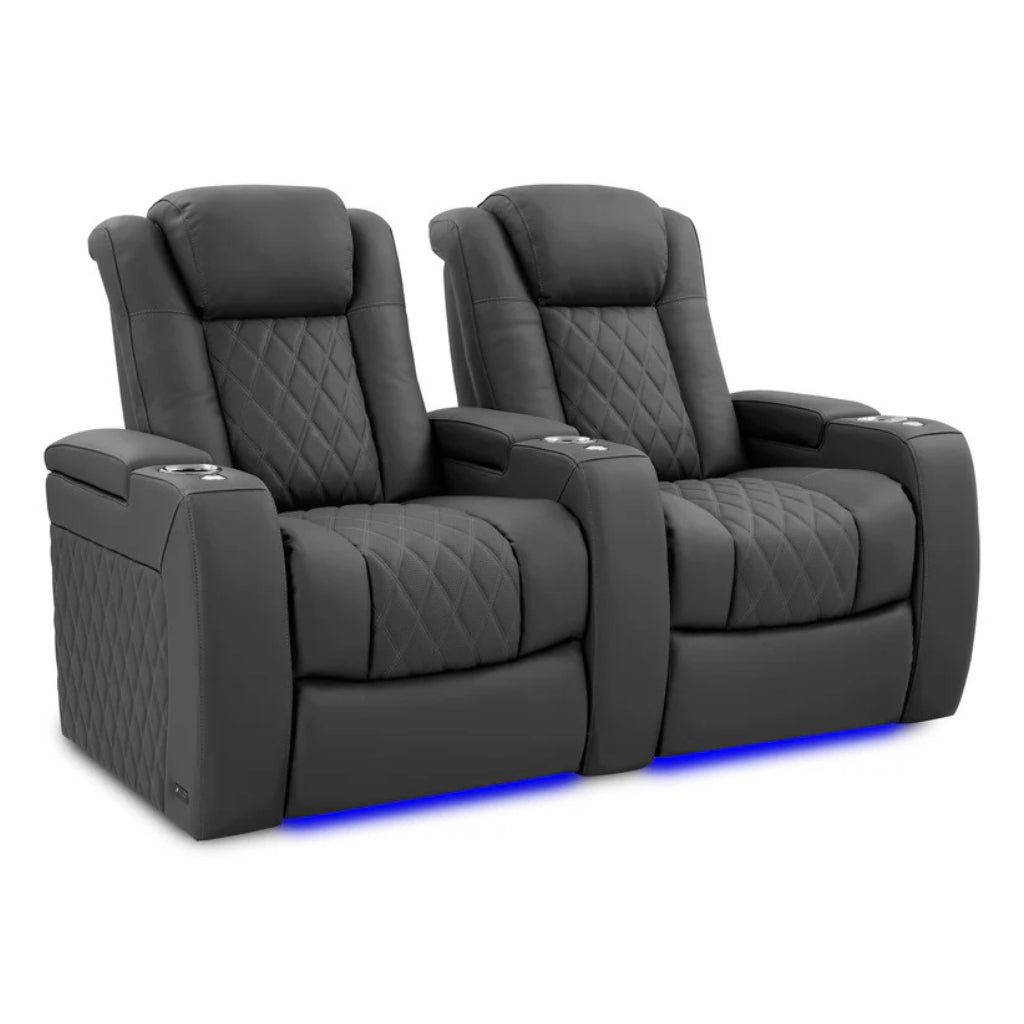 Valencia Tuscany Ultimate Edition Home Theater Seating Graphite Row of 2 - Game Room Spot