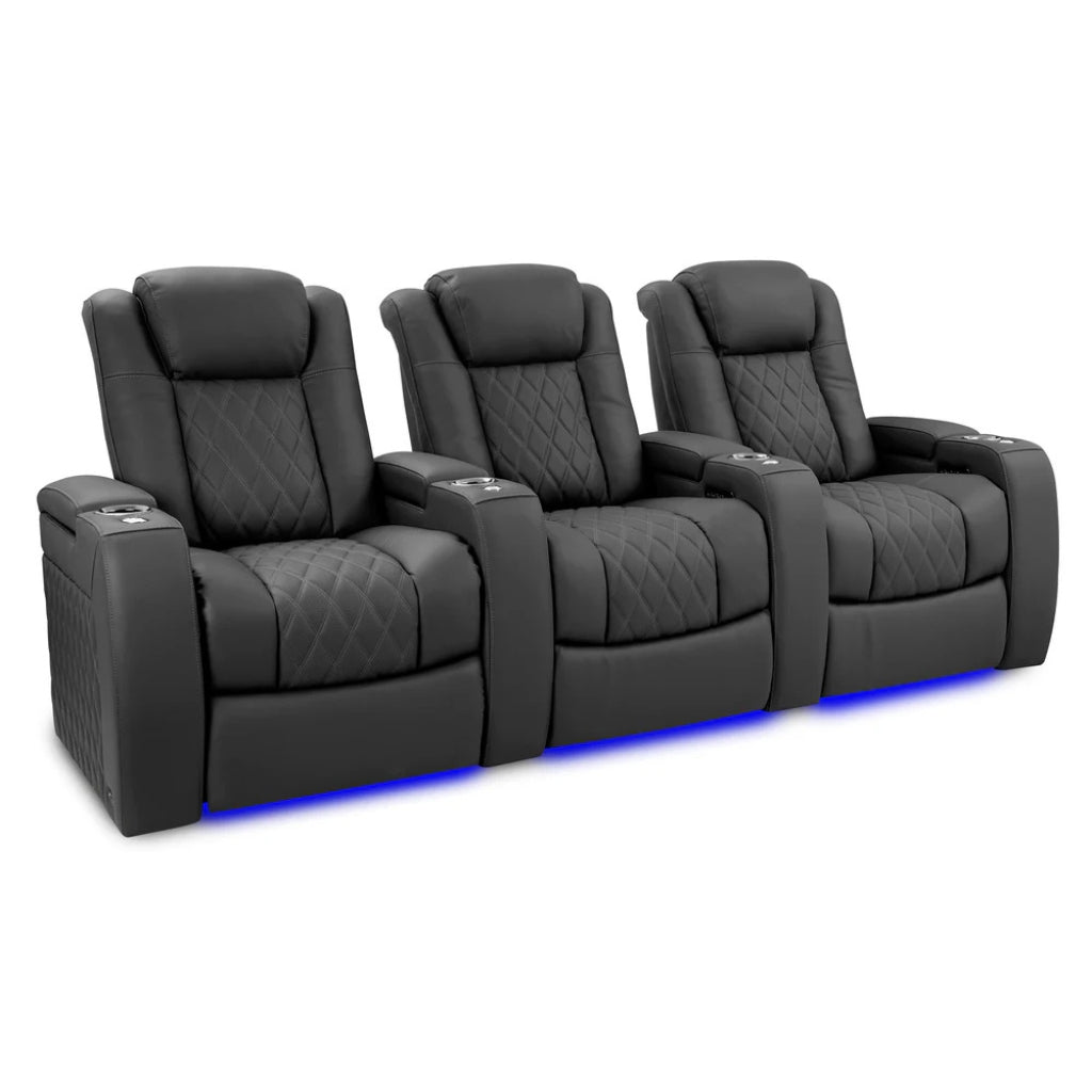 Valencia Tuscany Ultimate Edition Home Theater Seating Graphite Row of 3 - Game Room Spot