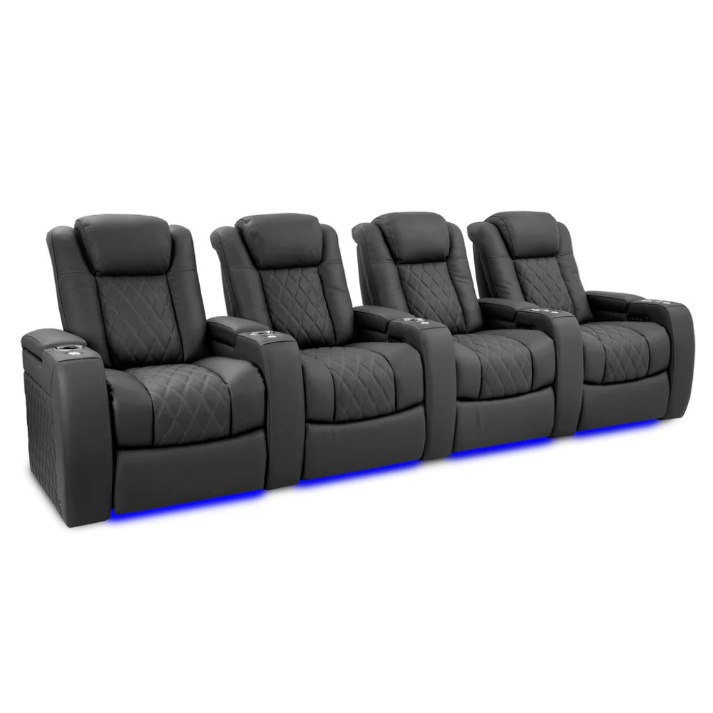 Valencia Tuscany Ultimate Edition Home Theater Seating Graphite Row of 4 - Game Room Spot