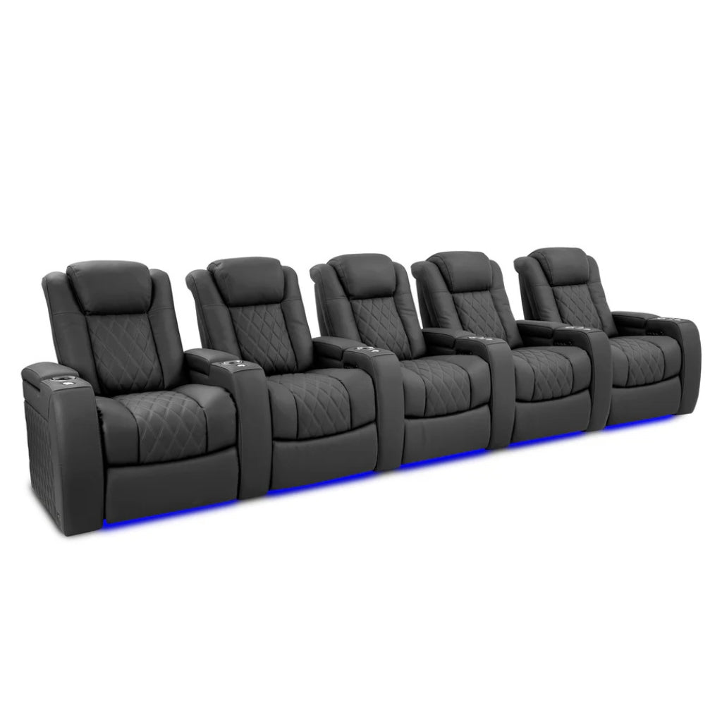 Valencia Tuscany Ultimate Edition Home Theater Seating Graphite Row of 5 - Game Room Spot
