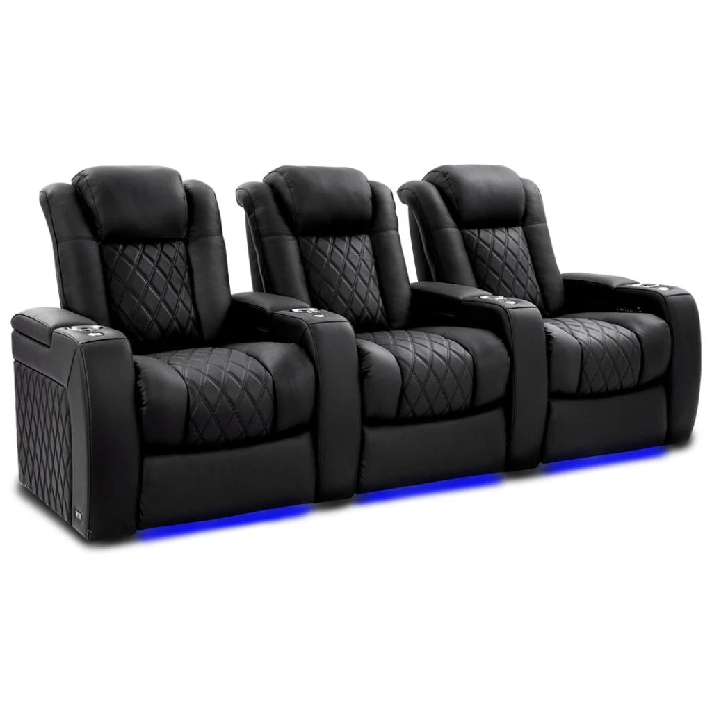 Valencia Tuscany Ultimate Edition Home Theater Seating Onyx Row of 3 - Game Room Spot