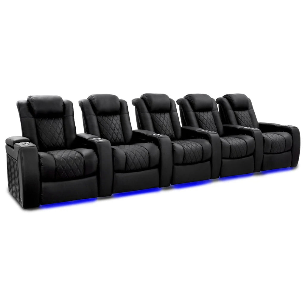 Valencia Tuscany Ultimate Edition Home Theater Seating Onyx Row of 5 - Game Room Spot