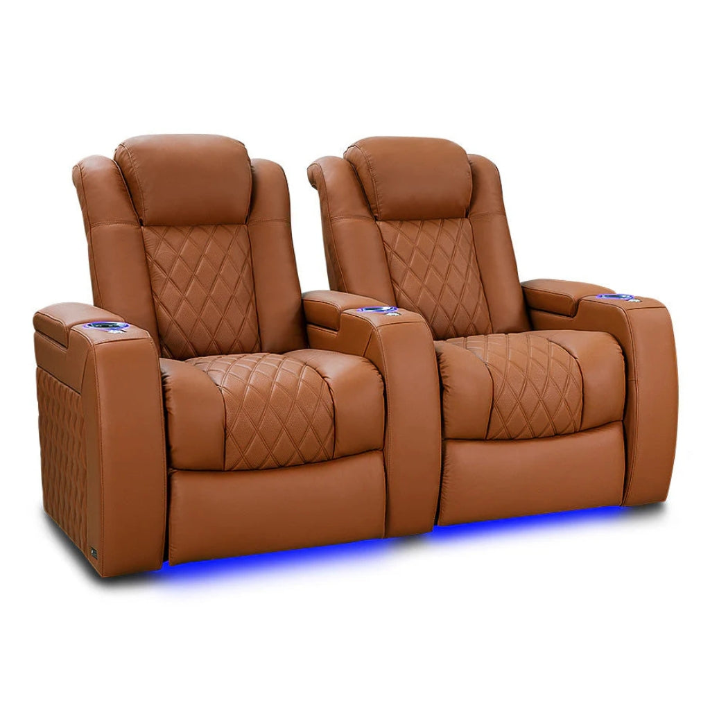 Valencia Tuscany Ultimate Edition Home Theater Seating Royal Cognac Row of 2 - Game Room Spot