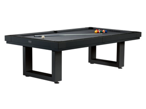 American Heritage Billiards Lanai Obsidian Black Outdoor Pool Table with Cue and Balls