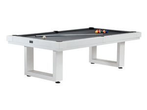 American Heritage Billiards Lanai Pearl White Outdoor Pool Table with Balls and Cue