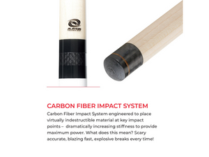 Pure X Technology Blue Jump/Break Pool Cue's Carbon Fiber Impact System