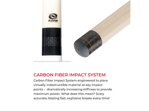 Pure X Technology Grey Jump/Break Pool Cue's Carbon Fiber Impact System