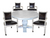 Hathaway Montecito 48" Poker Table and Dining Top with 4 Arm Chairs