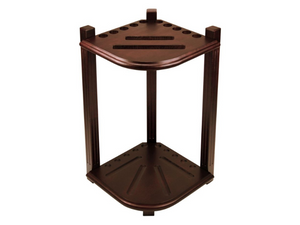 Imperial Double Thick Corner Cue Rack in Antique Walnut
