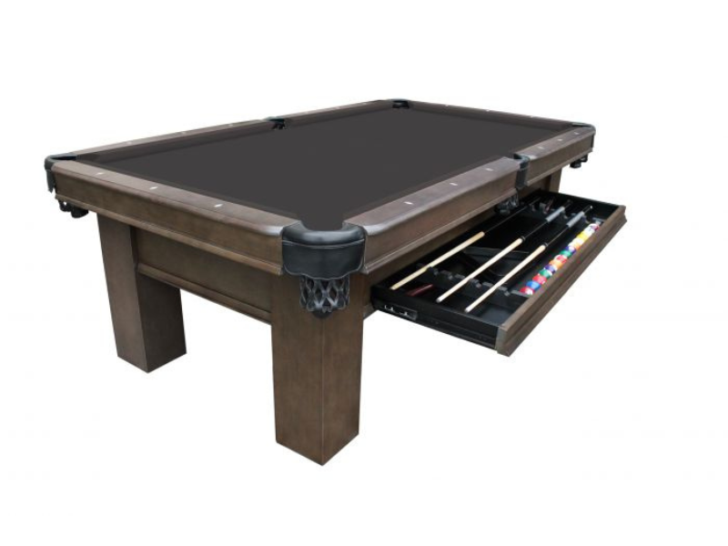 Plank & Hide Elias 8 Foot Pool Table's Opened Drawer