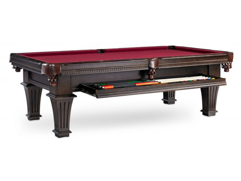 Plank & Hide Talbot 8 Foot Pool Table's Opened Drawer