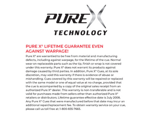 Pure X Technology Blue Jump/Break Pool Cue's Lifetime Warranty