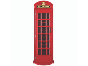 RAM Game Room Old English Telephone Booth Floor Cue Holder