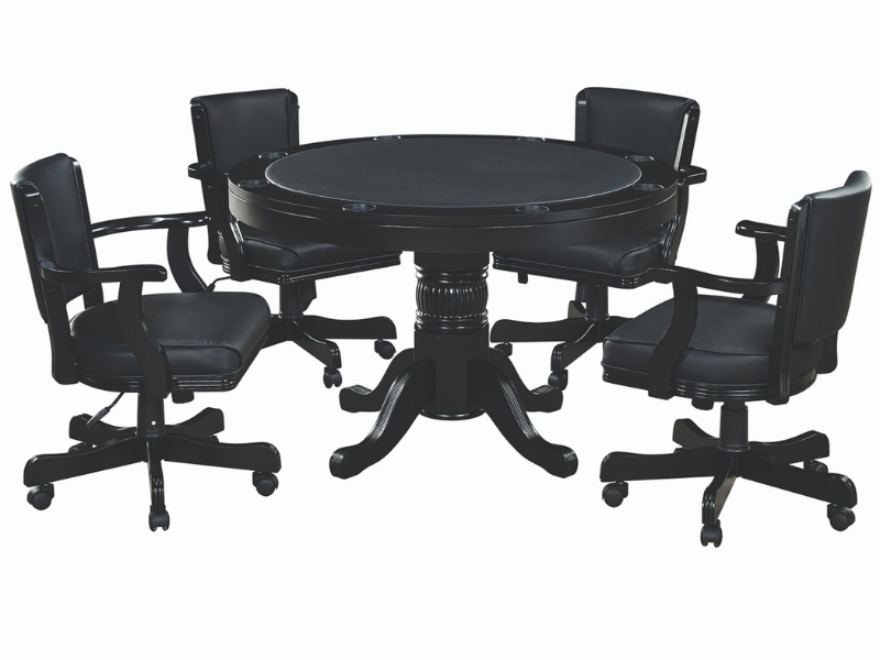 RAM Game Room 48" Game Table Set with 4 Swivel Game Chairs