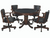 RAM Game Room 48" Game Table Set with 4 Swivel Game Chairs
