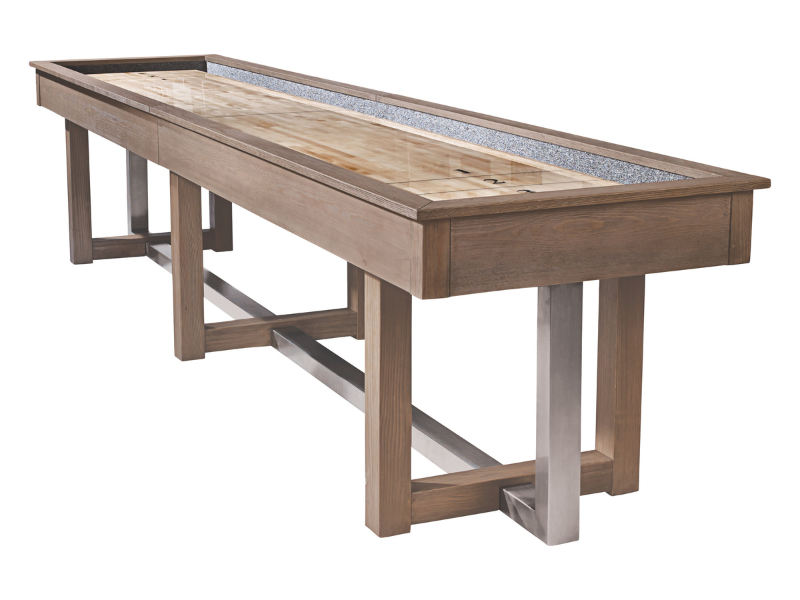 American Heritage Billiards Abbey 12 Foot Shuffleboard Table in Antique Grey