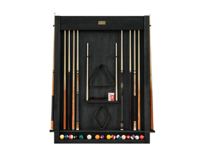 American Heritage Billiards Alta 12-Cue Wall Mounted Cue Rack in Black Ash