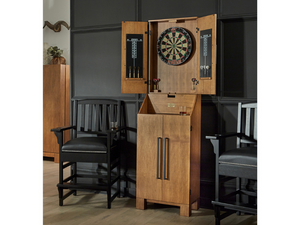 American Heritage Billiards Alta Standup Dartboard Cabinet on Display