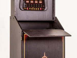 Arachnid Cricket Pro 650 Standing Electronic Dartboard's Opened Storage