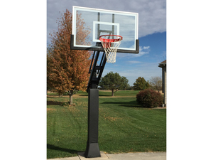 First Team Force In Ground Adjustable Basketball Goal on Display