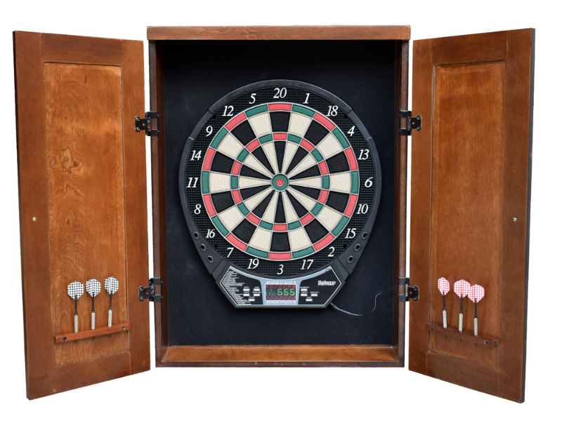 Hathaway Brookline Electronic Dartboard and Cabinet Set