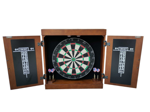 Hathaway Farmington Bristle Dartboard and Cabinet Set - Game Room Spot