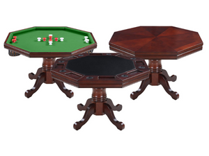 Hathaway Kingston 48" Poker Table Combo Set in Walnut
