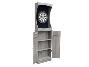 Hathaway Westwood Bristle Dartboard and 84" Free-Standing Cabinet Opened