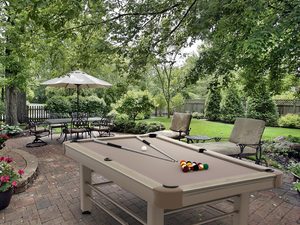 Imperial 8 Foot Non-Slate Champagne Outdoor Pool Table on Display