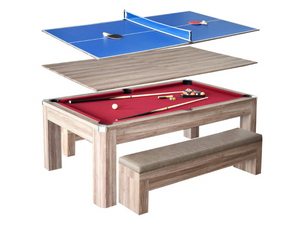 Hathaway Newport 7 Foot Pool Table Combo Set with Benches