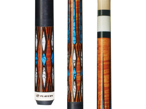 Players Antique Curly Maple with Cocobolo, Blue and White Recon Graphic Cue