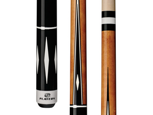 Players Antique Maple with 4 Overlay Black & White Points Cue