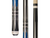Players Black, Imitation Bone with Double Sided Dagger Points with Mother-of-Pearl Graphic Cue with Sleek Cobalt Wrapless Handle