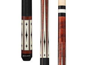 Players Coffee Curly Maple Birdseye with Black, Imitation Bone & Blue Marble Graphic Decal Overlay Cue