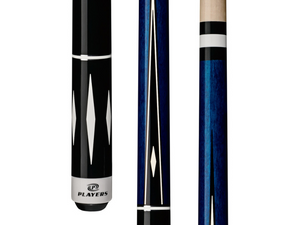 Players Deep Blue Maple with 4 Overlay Black & White Points Cue