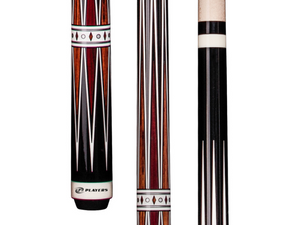 Players Midnight Black with Cocobolo & Bocote Graphic Cue