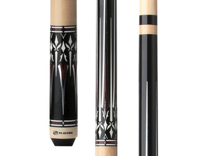 Players Midnight Black with Cocobolo with Silver and Mother of Pearl Graphic Accents Cue