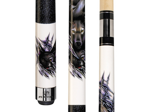 Players White with Howling Wolves Graphic Cue