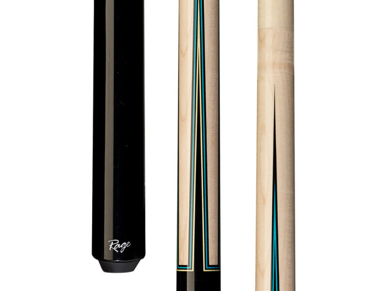 Rage Sneaky Pete Cue with Green and Blue Veneer Graphic