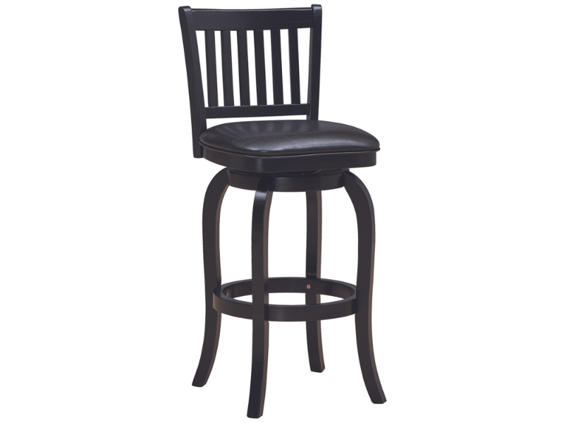 RAM Game Room Backed Barstool Square Seat in Black