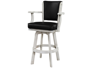 RAM Game Room Swivel Barstool With Arms in Antique White
