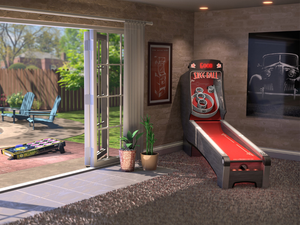Skee-Ball Home Arcade Premium with Scarlet Cork on Display