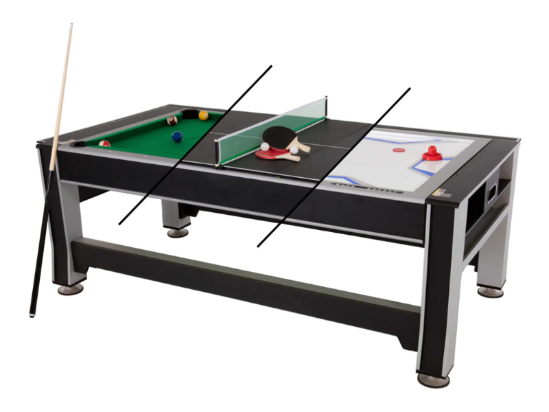 Triumph 7' 3-in-1 Rotating Swivel Multigame Table